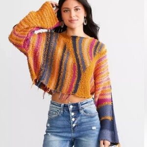 Free People Baja Striped Sweater
